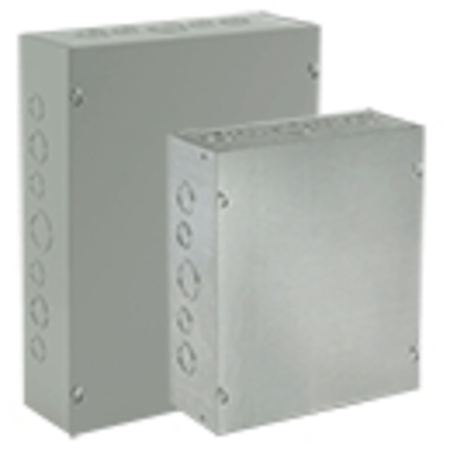 NVENT HOFFMAN Mild Steel Enclosure, 12 in H, 4 in D, Screw On ASE12X12X4